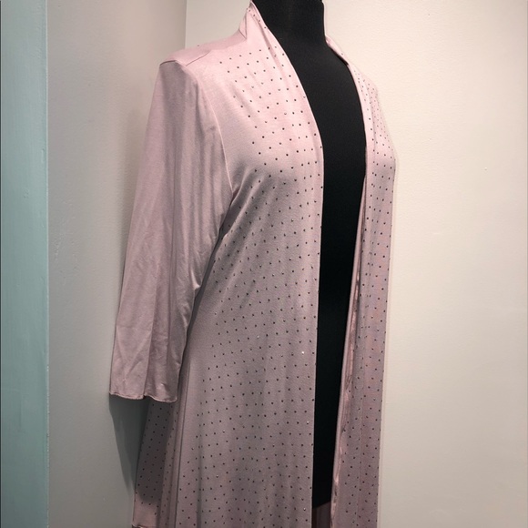 Dusty Rose Modal Rhinestone Cardigan - Picture 2 of 5